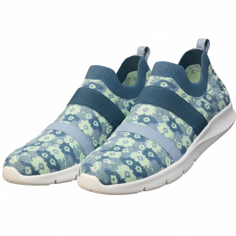 Spenco Karma Stretch Floral Bluestone Women‎ 10B Slip On Sneakers SP1112BLF100
